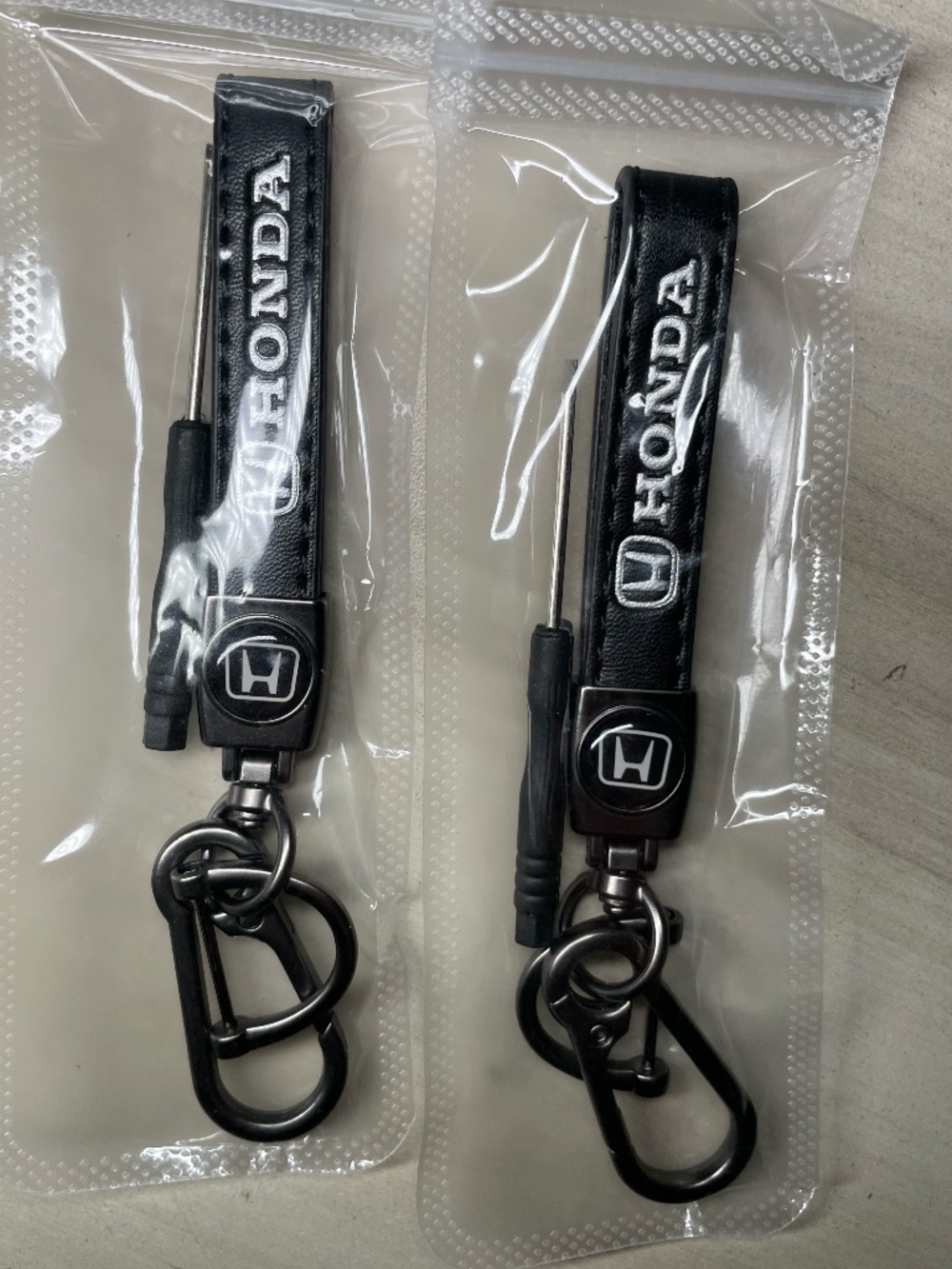 New Genuine Leather Car Keychain Set for Honda Key Ring Lanyard Accessories
